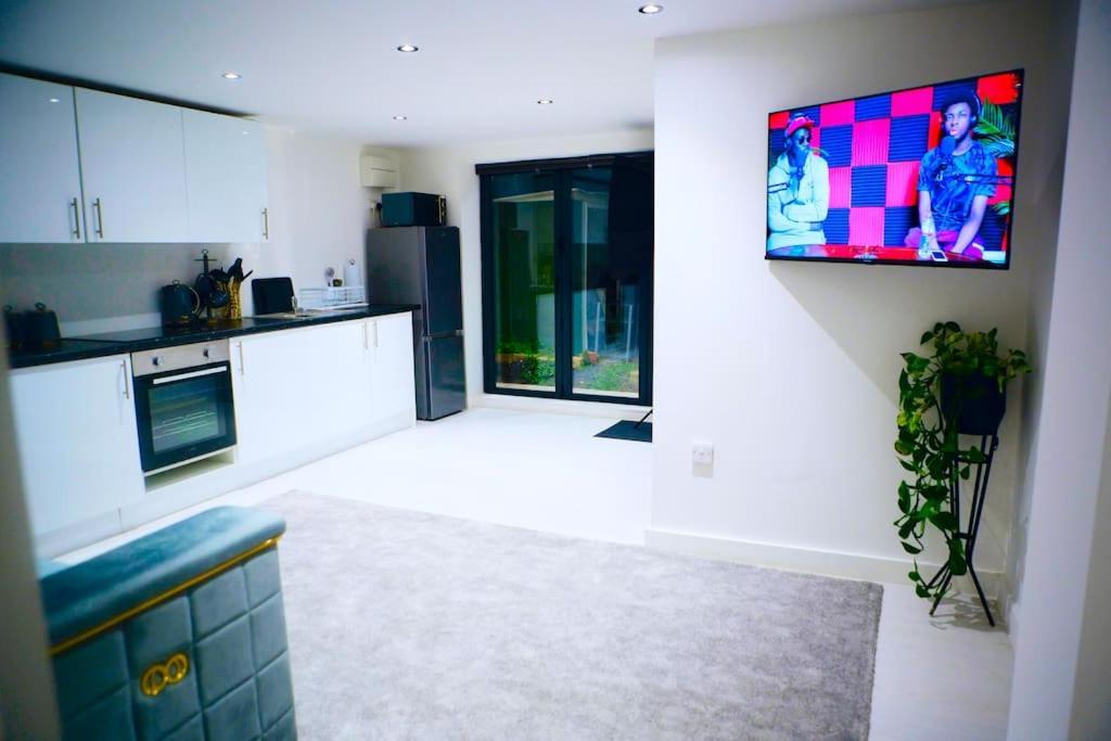 Perfect 1 Bed Apartment Sleeps 5 1 Kingsize Bed 1 Double Sofabed One Single Mattress Free Parking Wifi Good Transport Network Shopping Holiday Makers Families Contractors In North London Enfield Extérieur photo